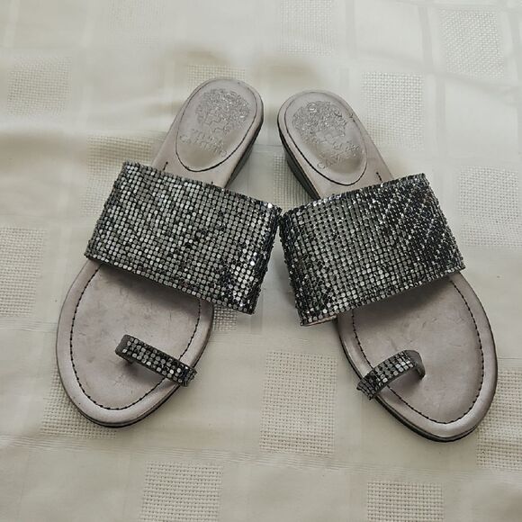 Elegant Silver Slide Sandals - Picture 11 of 16